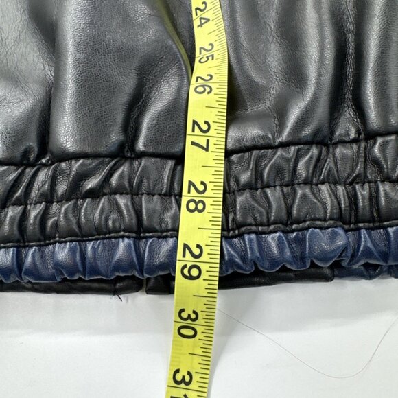 University of Michigan Bomber Jacket Mens Large Faux Leather Sewn Logo Full Zip - Picture 10 of 16